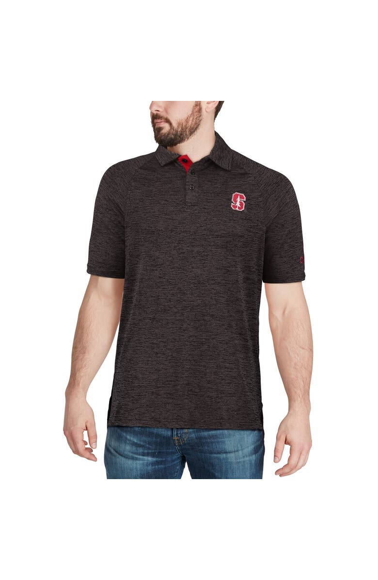 COLOSSEUM Men's Colosseum Black Stanford Cardinal Down Swing Polo, Alternate, color, Heather Black