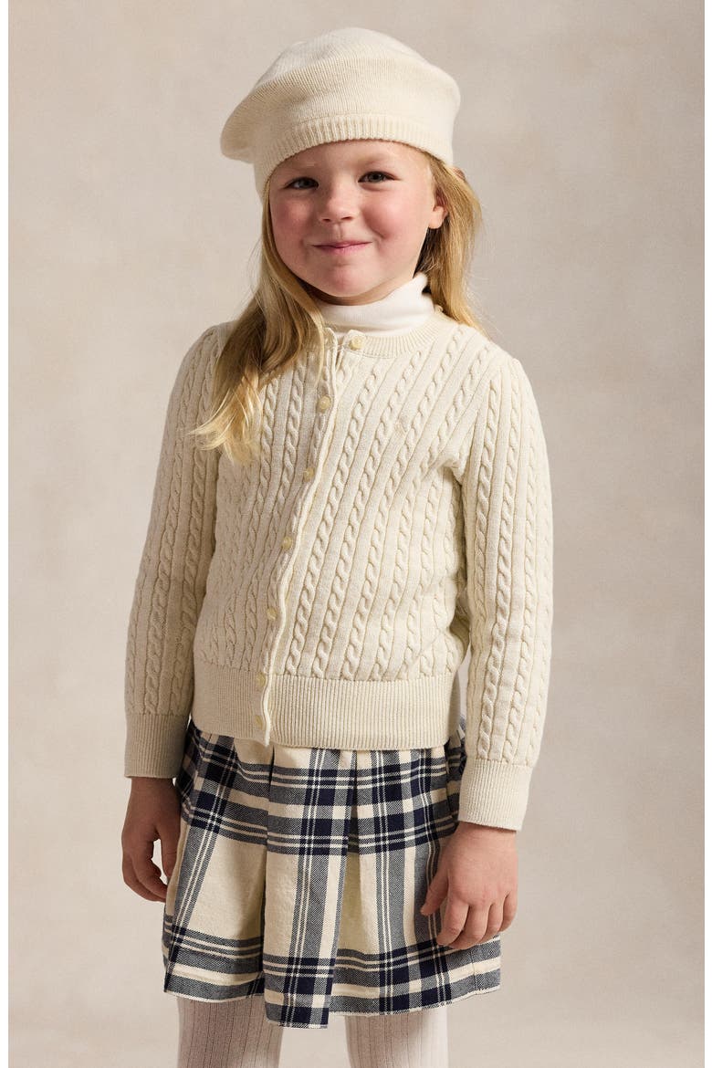 Kids' Mini Cable Stitch Sweater, Alternate, color, CREAM