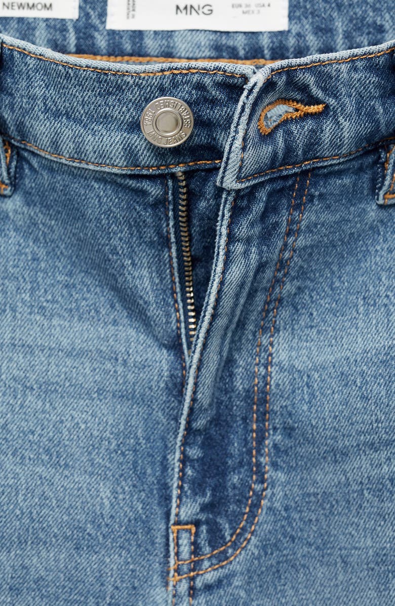 MANGO Comfort High Waist Mom Jeans, Alternate, color, Medium Blue