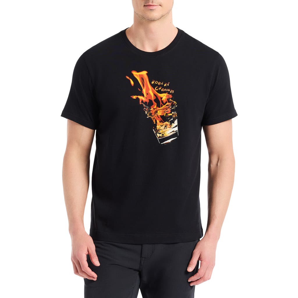 Robert Graham Whiskey On Fire Graphic T-shirt In Black