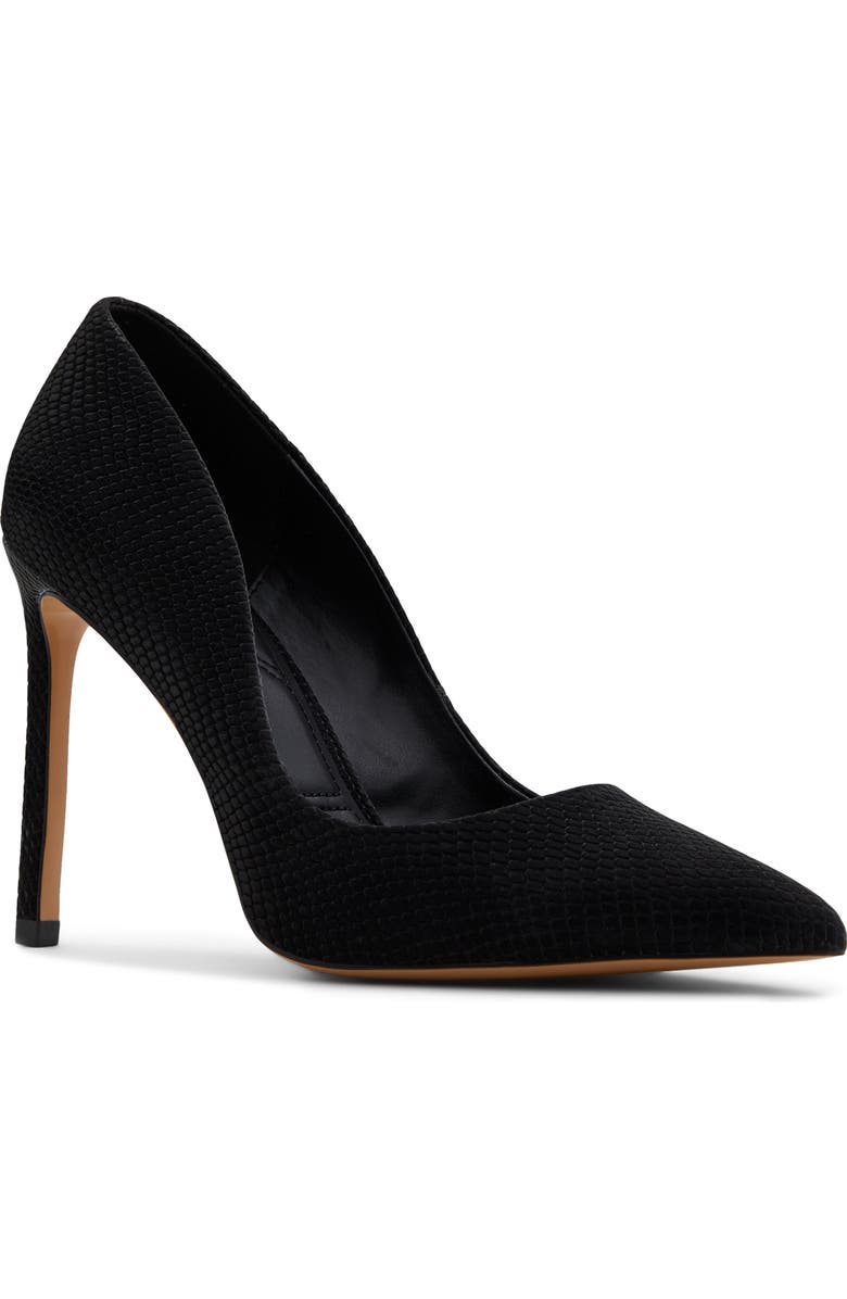 ALDO Lala Snakeskin Embossed Pointed Toe Pump, Main, color,