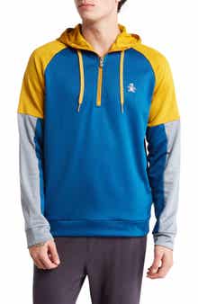 ORIGINAL PENGUIN GOLF Colorblock Long Sleeve Crossover Hoodie