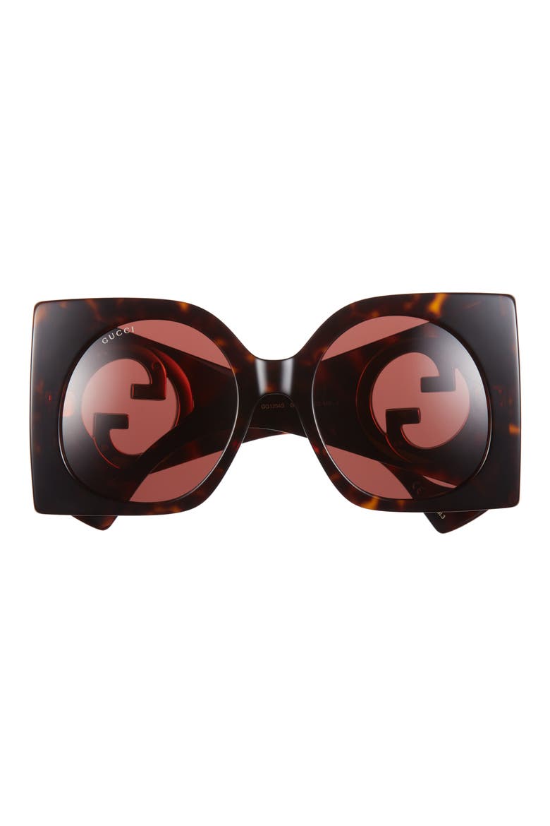 55mm Square Sunglasses, Main, color, HAVANA HAVANA BROWN