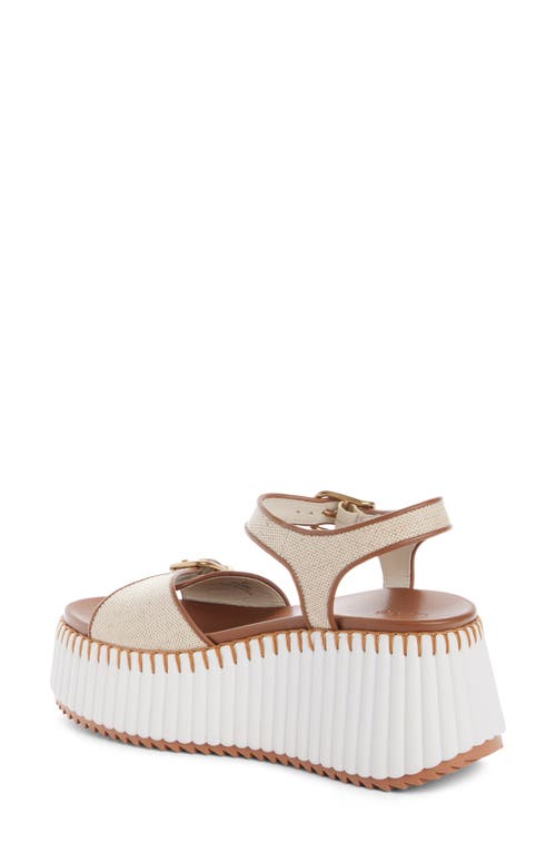 Chloé Nama Platform Wedge Sandal In White