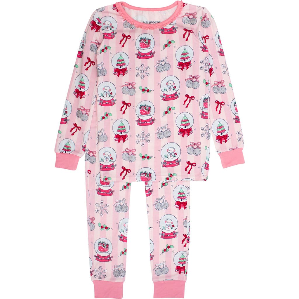 Rufflebutts Girls Softsnooze Ruffle Long Sleeve Pajama Set In Multi