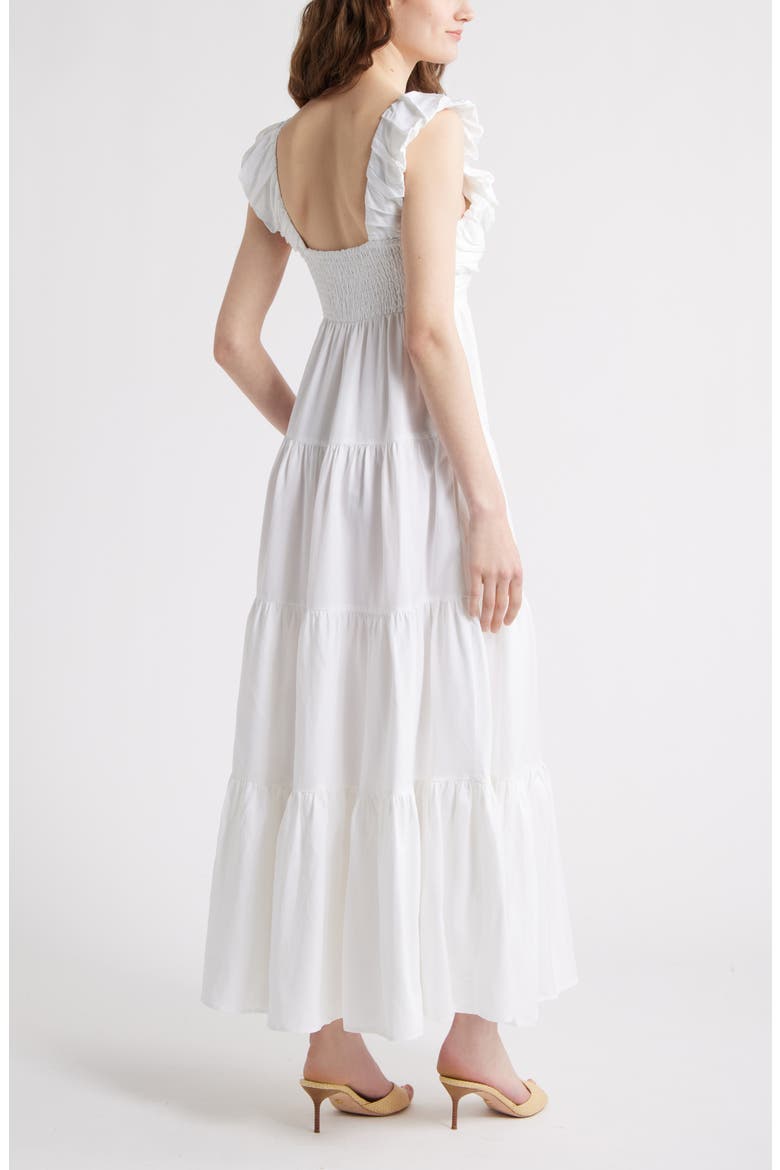 Ruffle Maxi Dress, Alternate, color, WHITE