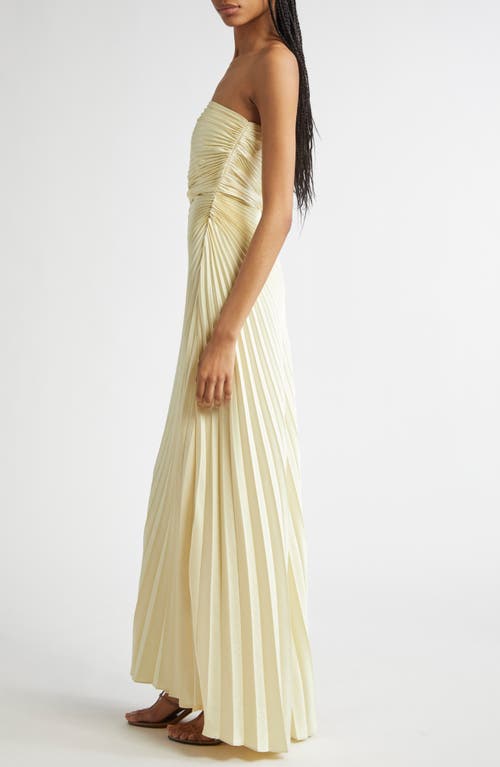 A.l.c . Bianca Pleated Strapless Gown In Neutral