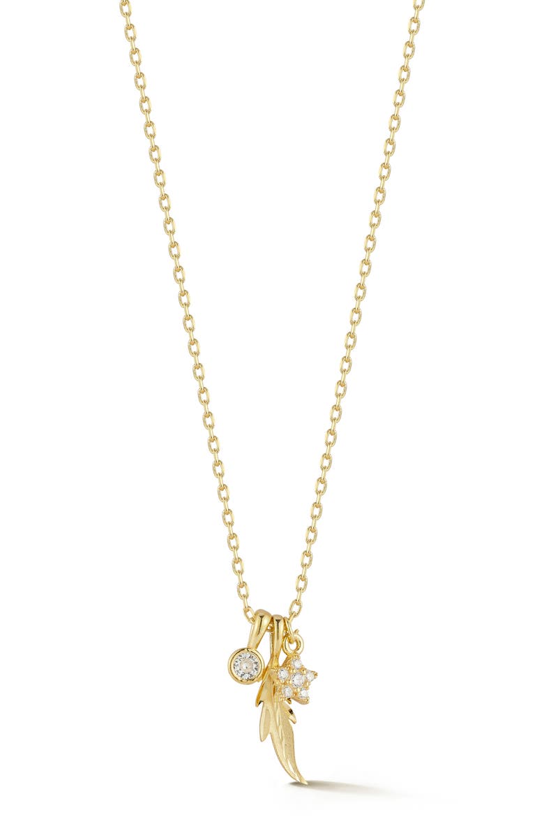 Cubic Zirconia Mixed Charm Pendant Necklace, Main, color, GOLD