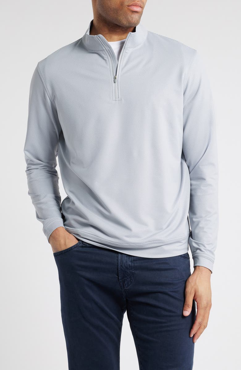 Peter Millar Perth Birdseye Performance Quarter Zip Pullover, Main, color, 