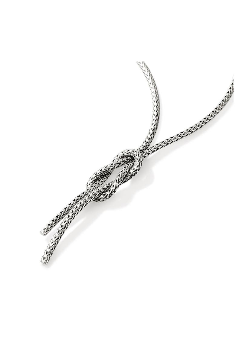 Love Knot Y Necklace, 1.8mm, Alternate, color, SILVER