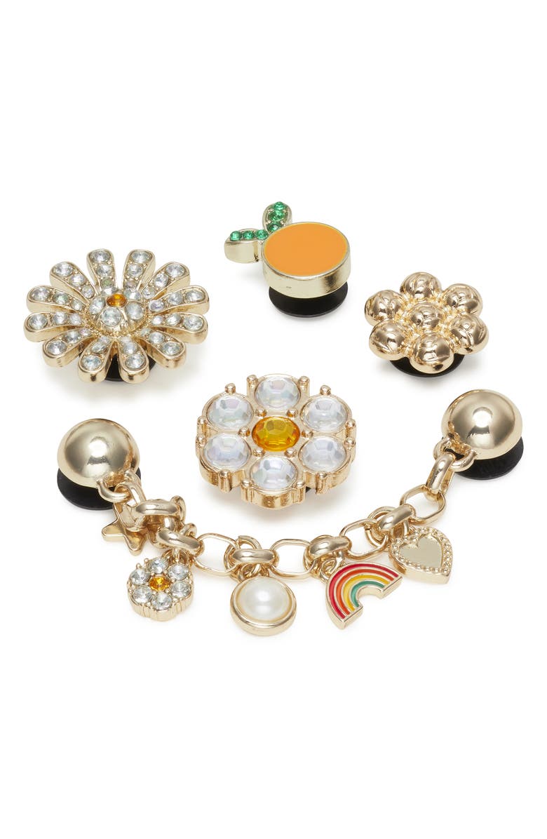 CROCS Everything Nice Assorted 5-Pack Jibbitz Shoe Charms, Main, color, Gold