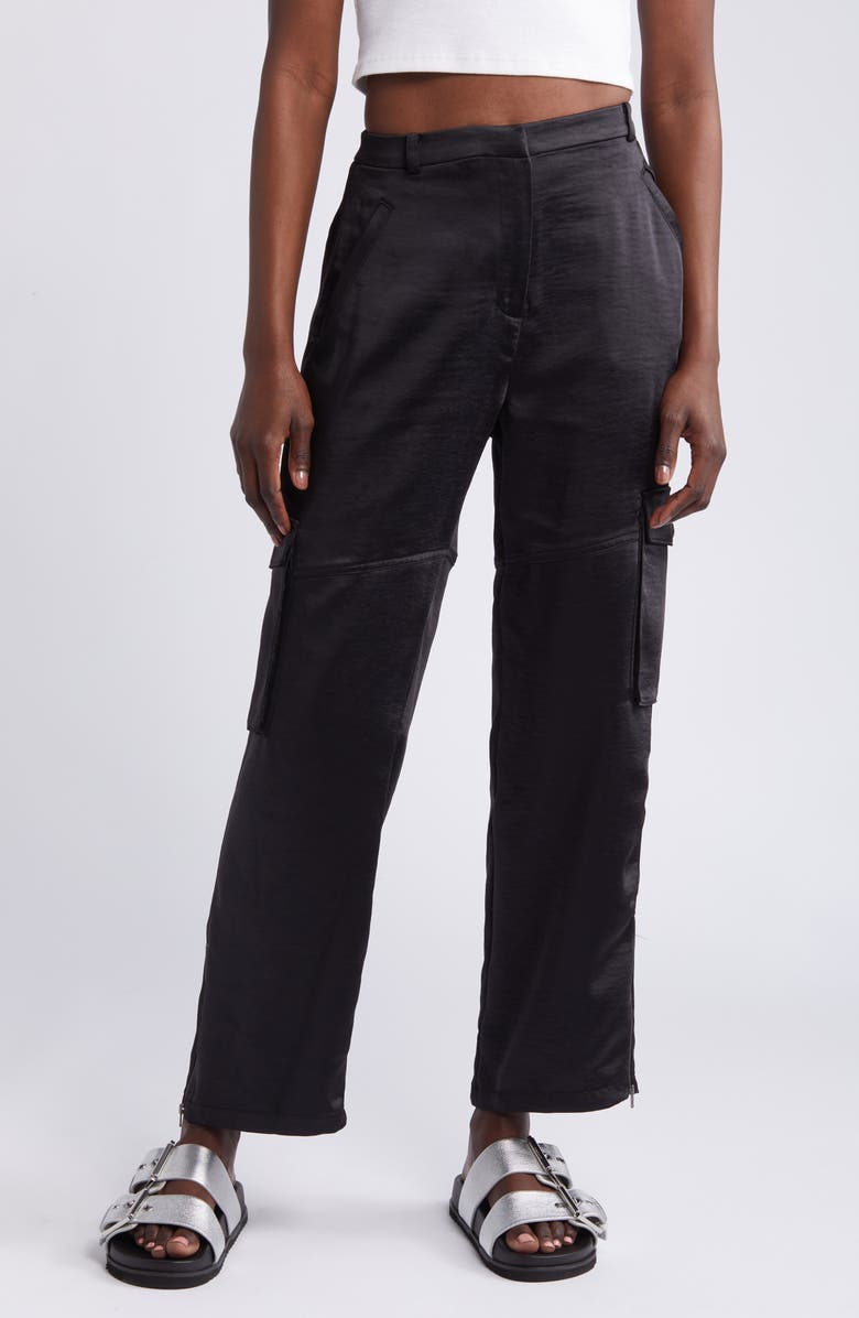 Open Edit Satin Cargo Pants, Main, color, 