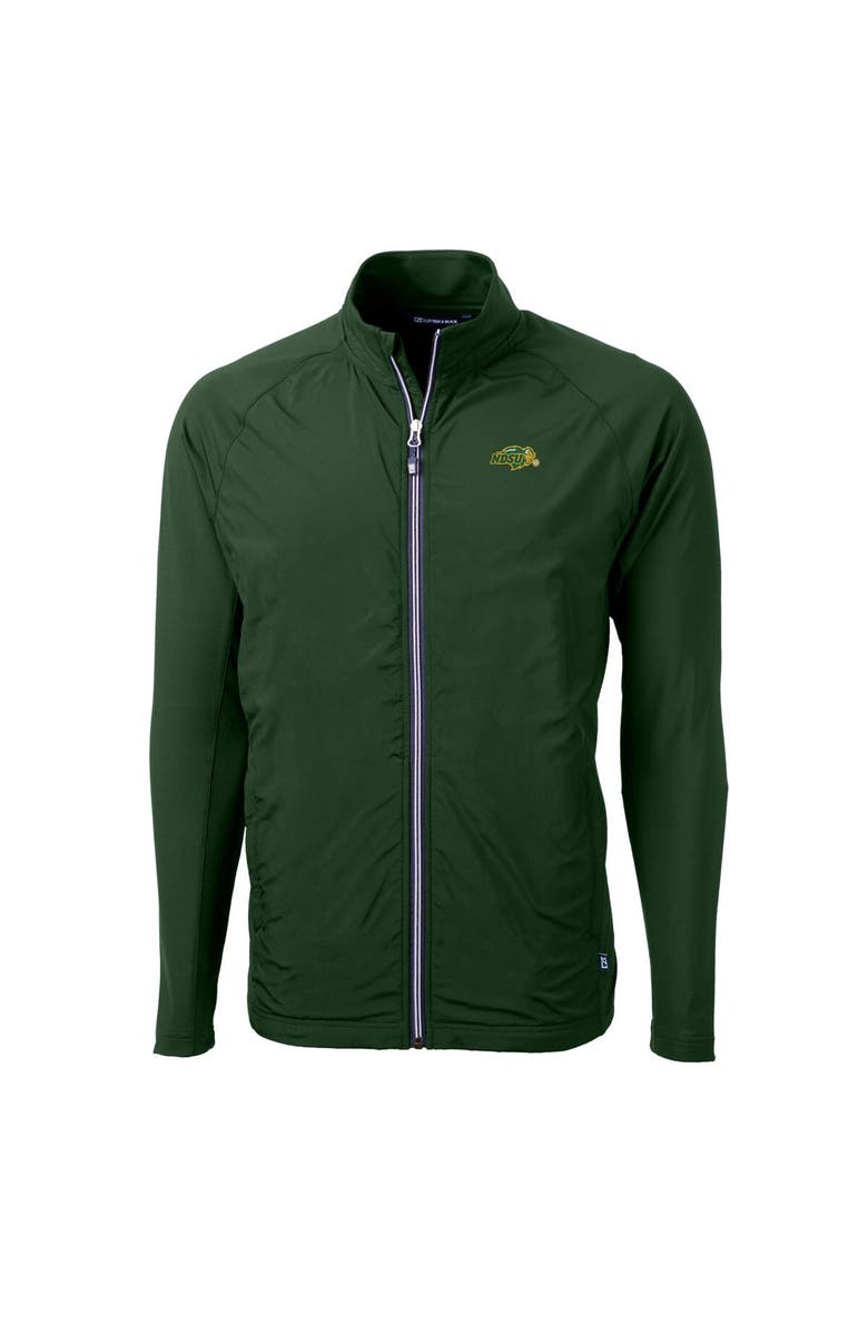 Cutter & Buck Men's Cutter & Buck Green NDSU Bison Adapt Eco Knit Hybrid Recycled Raglan Full-Zip Jacket, Alternate, color, 