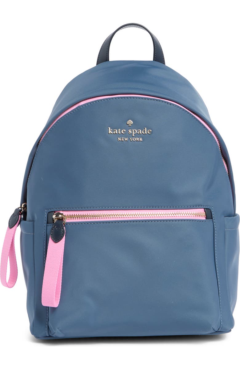Kate Spade New York chelsea colorblock nylon backpack, Main, color, Bluestone Multi