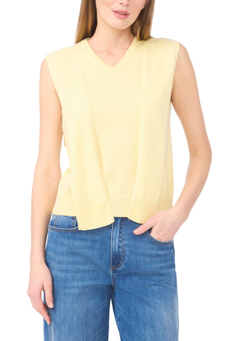 Tie Shoulder Sleeveless Sweater, Alternate, color, SOFT YELLOW