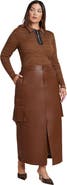 ELOQUII Maxi Cargo Faux Leather Skirt