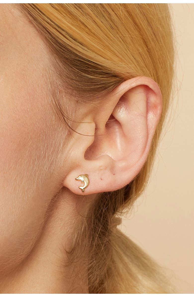 Oradina 14K Yellow Gold Make a Splash Studs, Alternate, color, Yellow Gold