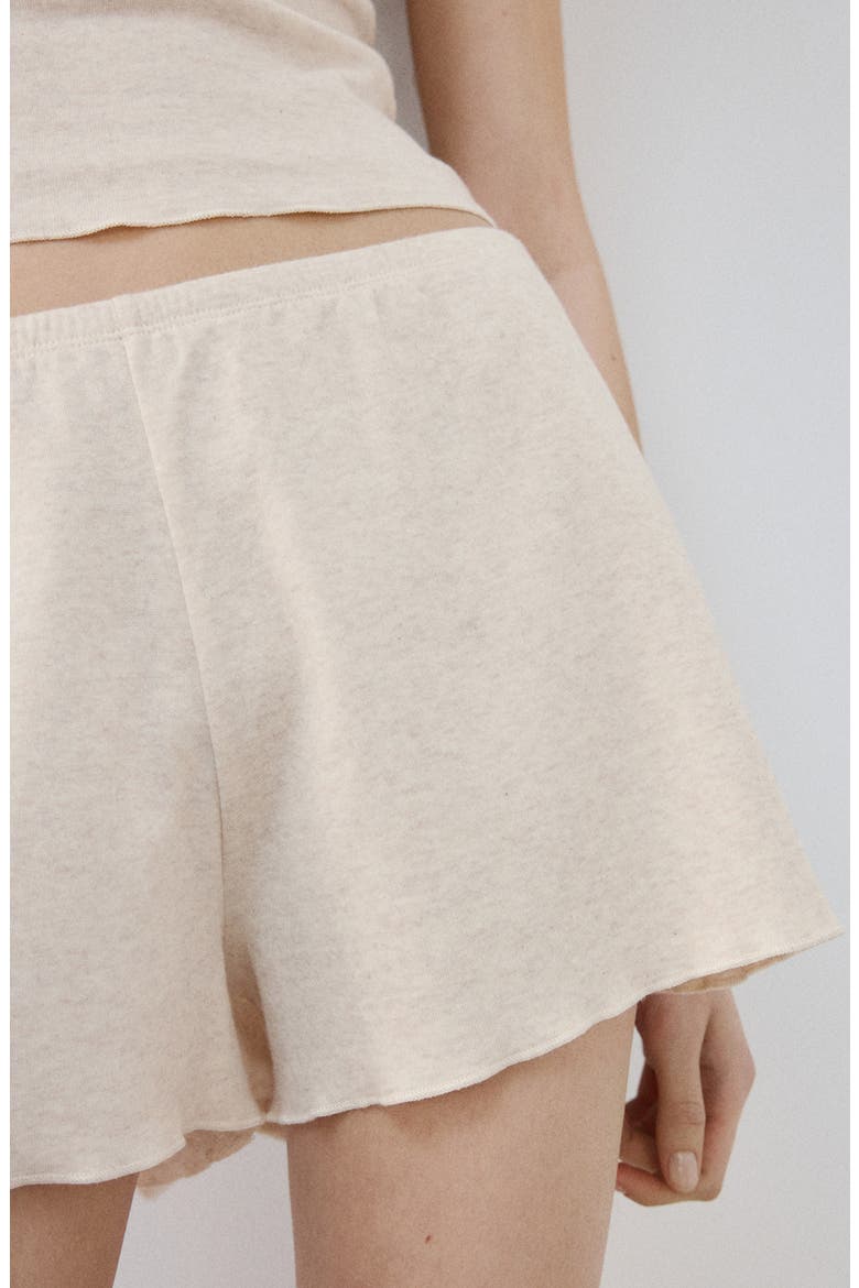 Cotton Blend Pajama Shorts, Alternate, color, BEIGE