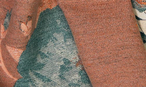 Saachi Orange Bloom Reversible Print Scarf In Multi