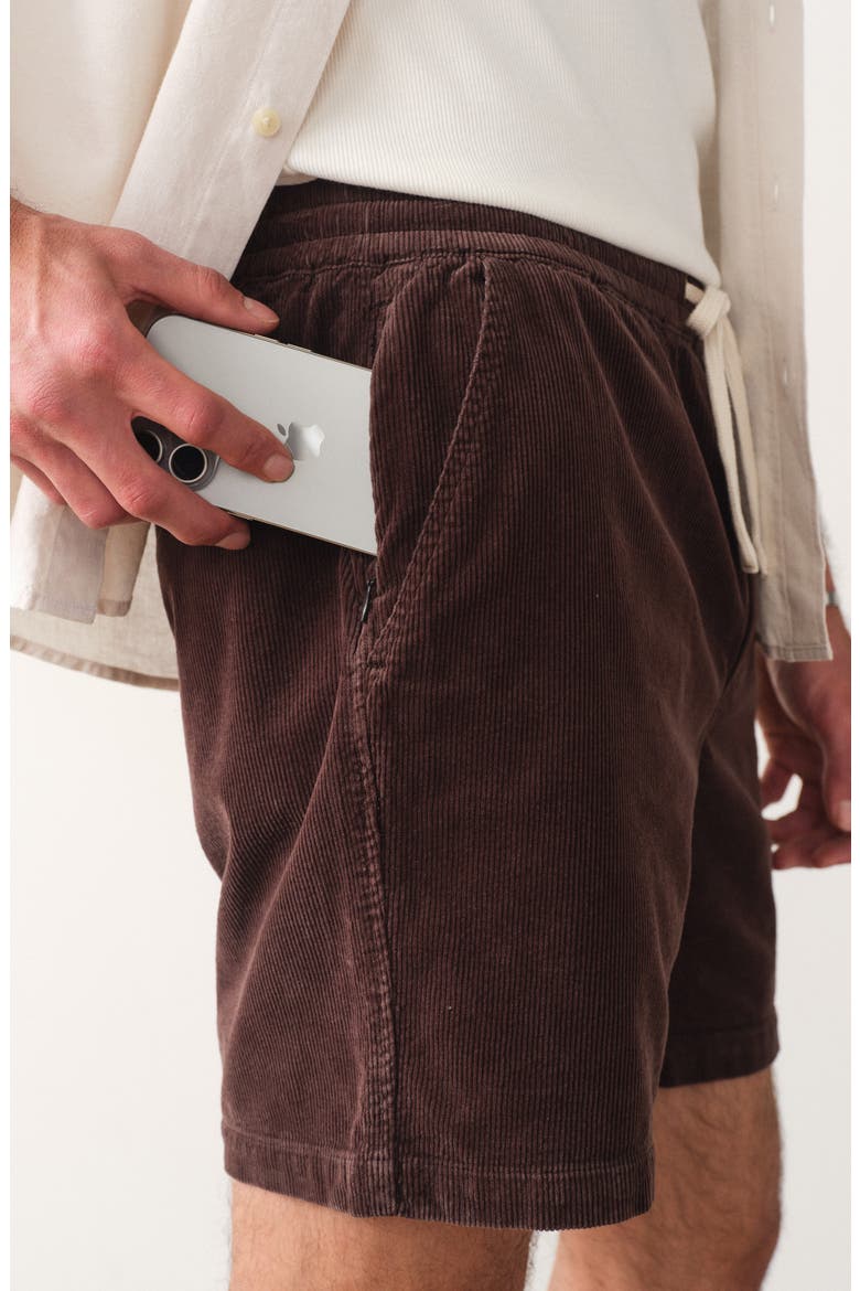 Saturday Corduroy Shorts, Alternate, color, DARK BROWN