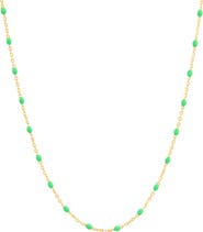 Frankie & Zoe 2.5mm Green Enamel Station Necklace