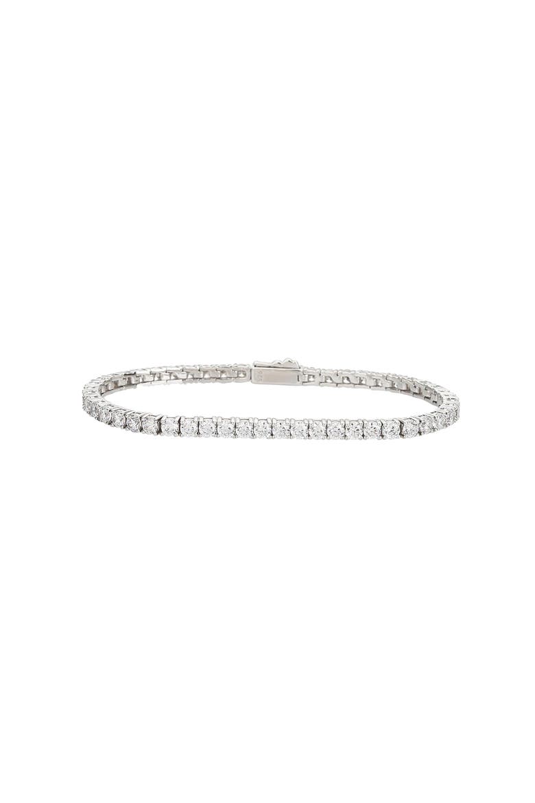 Sterling Silver 18k Gold Plated Beatrice Tennis Bracelet Delicate Sparkle, Main, color, Silver