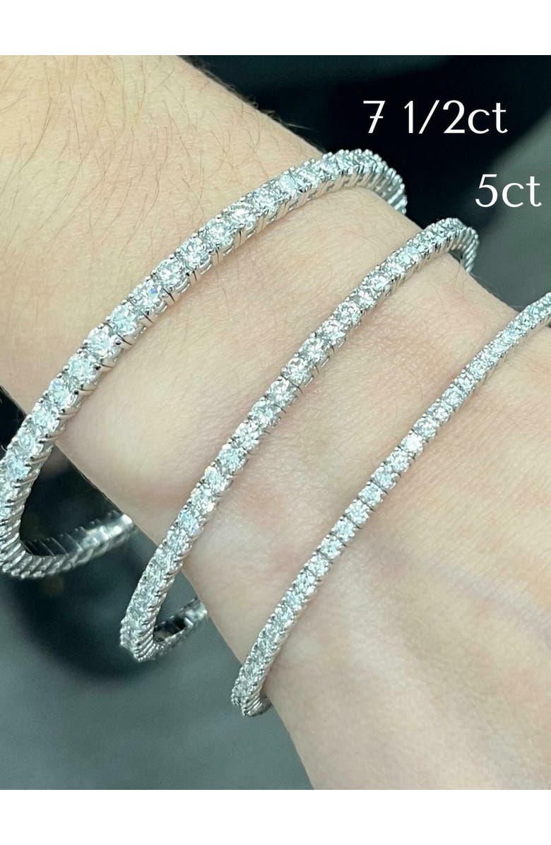 Bliss Diamond 7" 5Ct F/VS Diamond Flexible Oval Bangle14k Gold Lab Grown, Alternate, color,