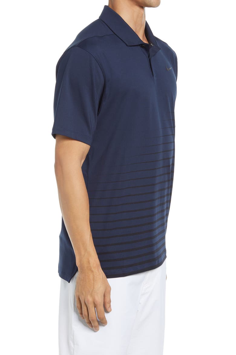 Nike Dri-FIT Vapor Stripe Golf Polo, Alternate, color, OBSIDIAN/ BLACK/ BLACK