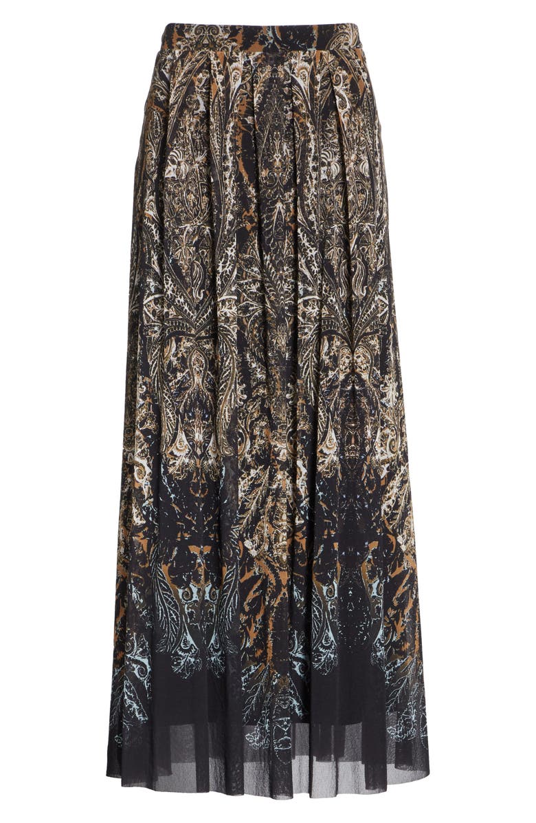Fuzzi Paisley Tulle Midi Skirt, Alternate, color, 