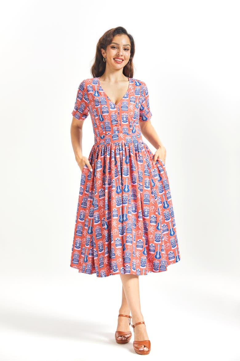 Such a Vintage Find Fit & Flare Dress, Main, color, Tiki Time