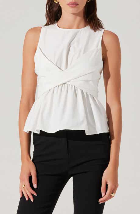 ASTR the Label Isela Twist Overlay Cotton Top