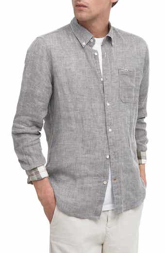 Linton Tailored Fit Check Linen Button-Down Shirt