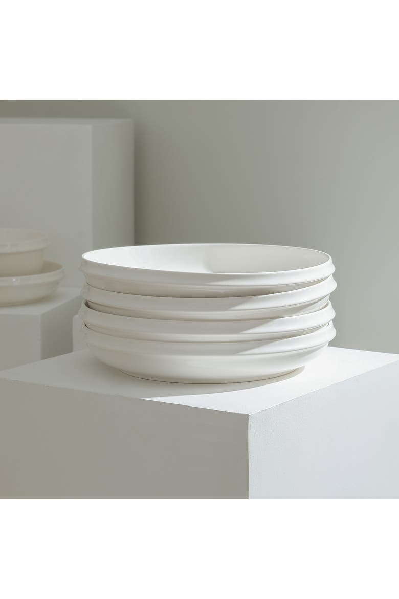 Verso Porcelain 4-Piece Dinner Plate Set, Alternate, color, White