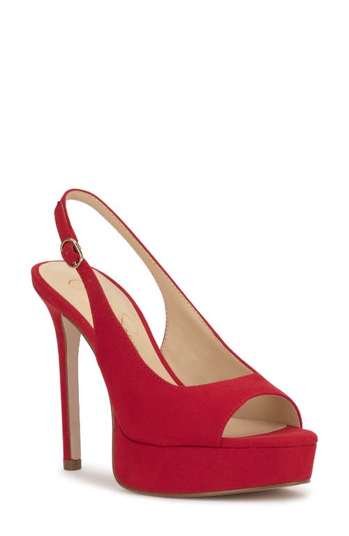 Jessica Simpson Sibilla Slingback Platform Sandal In Red