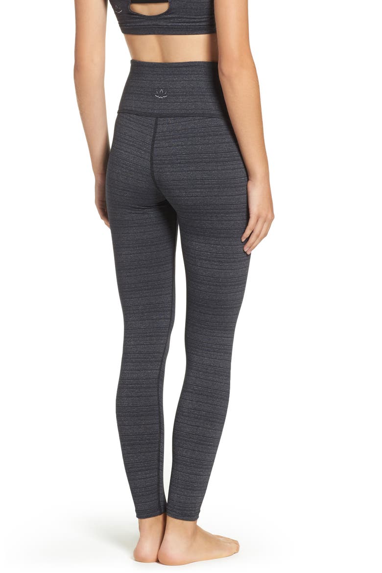 Stripe High Waist Leggings, Alternate, color, BLACK STRIPE