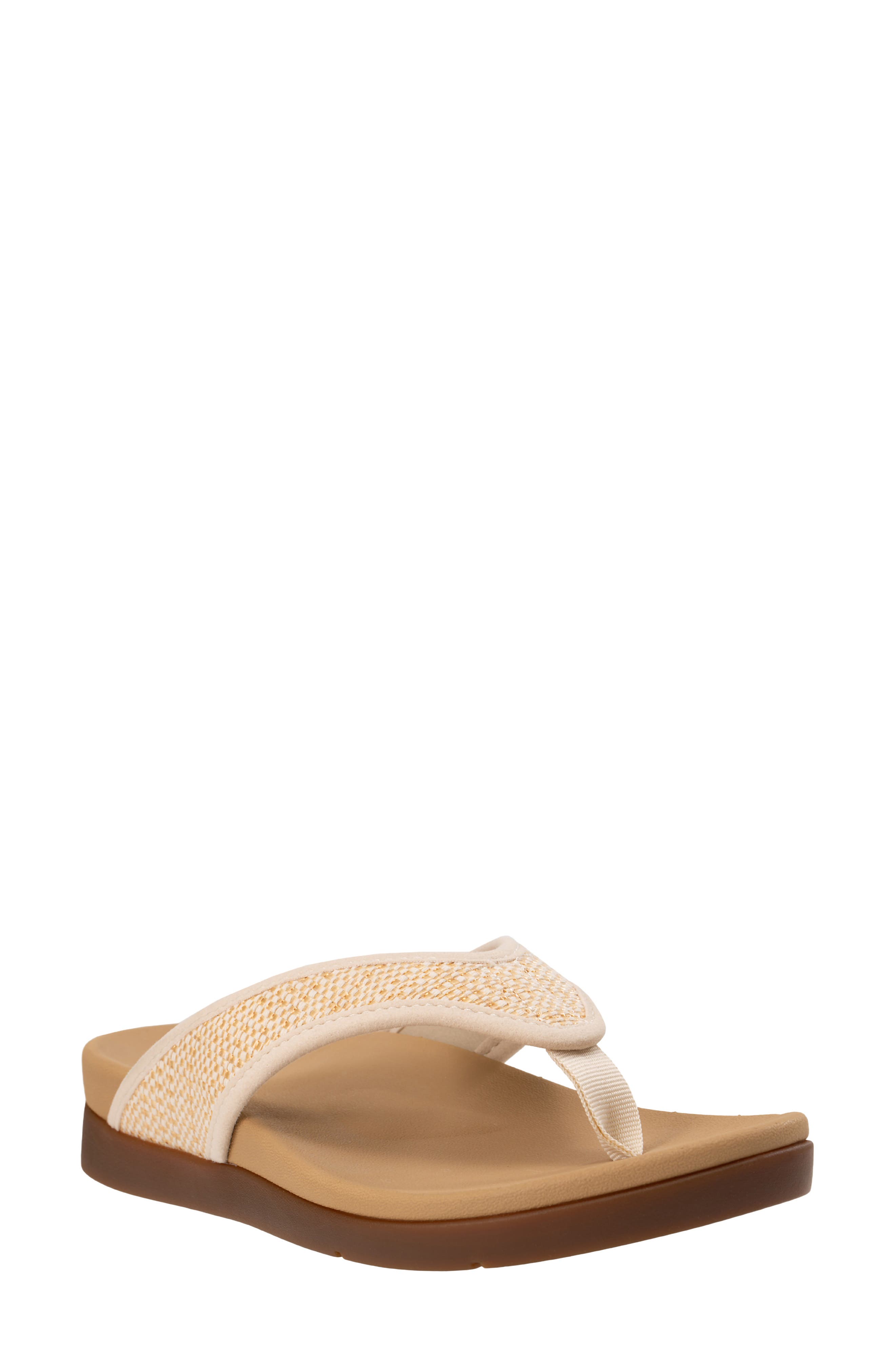 Shoreline Raffia Flip Flop, Main, color, TAN