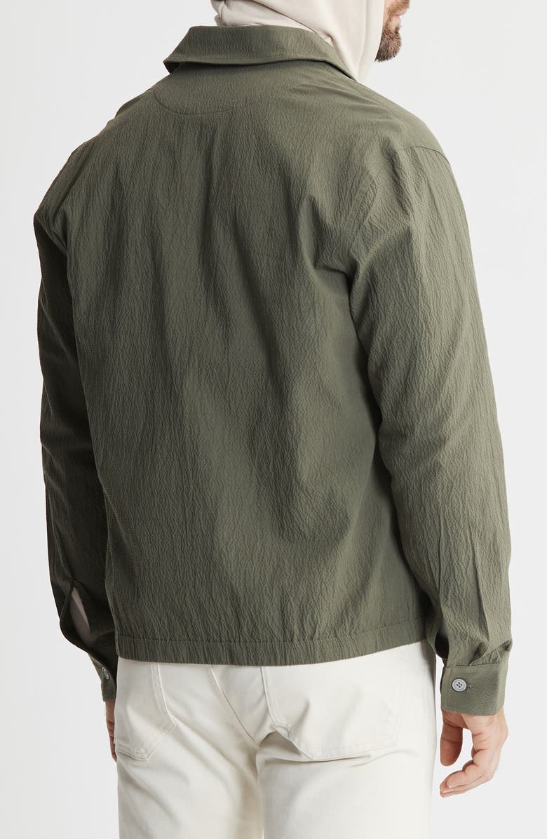 JACHS Charles Cotton & Tencel<sup>®</sup> Lyocell Blend Seersucker Zip Jacket, Alternate, color, Olive