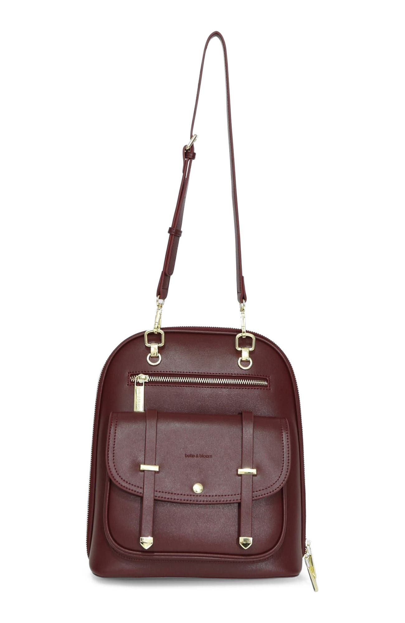 Belle & Bloom 5th Ave Leather Backpack, Alternate, color, Burgundy