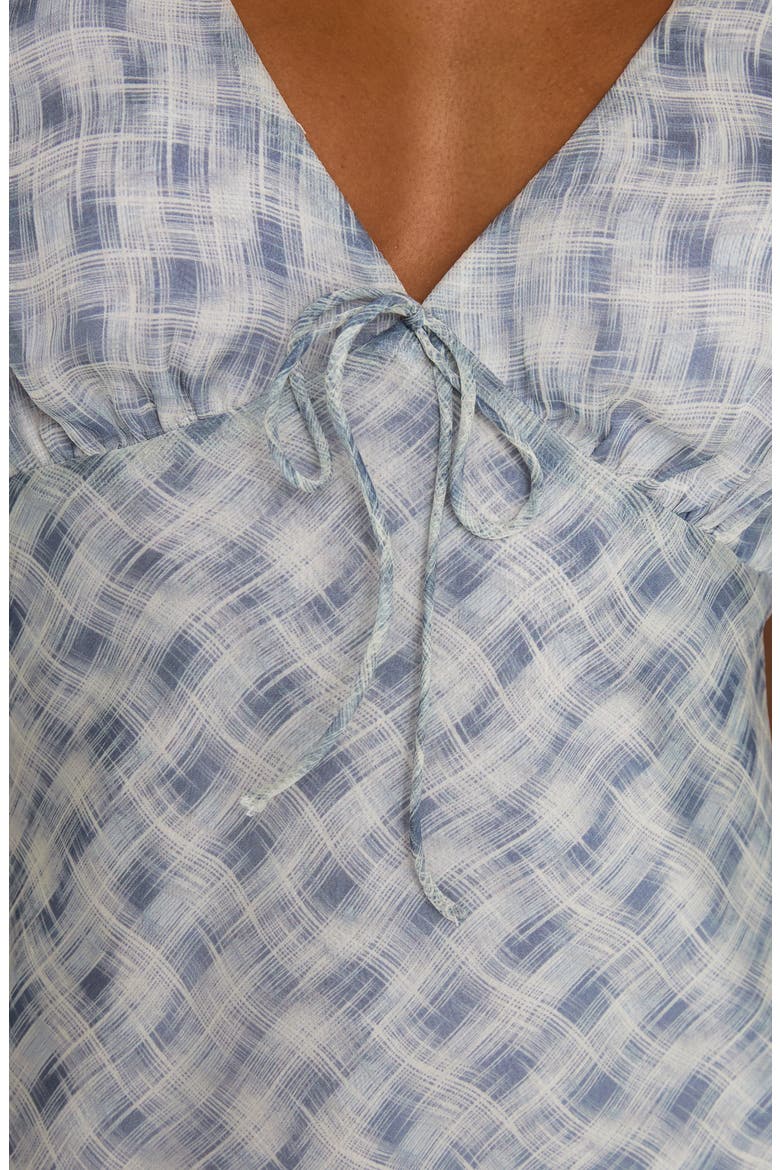 My Last Love Check Flutter Sleeve Top, Alternate, color, BLUE CHECK