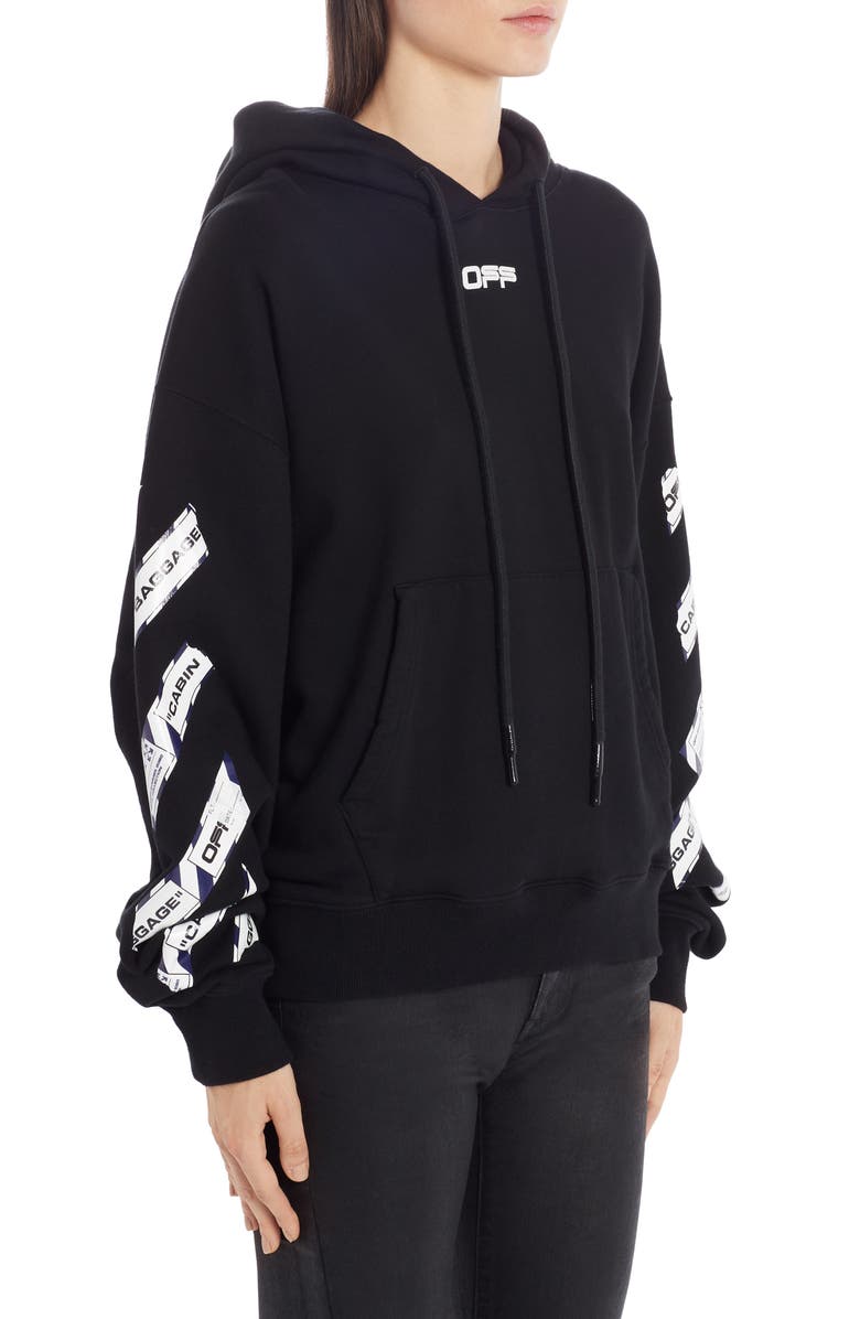 Off-White Airport Tape Logo Hoodie, Alternate, color, 