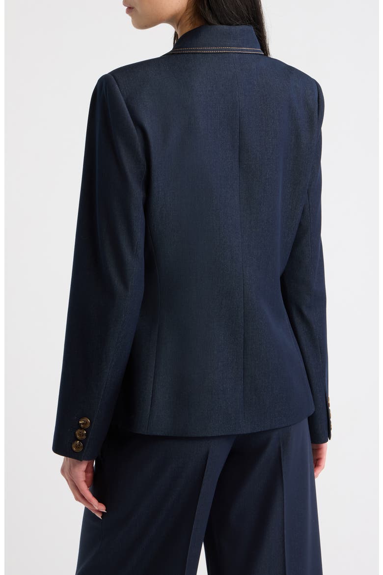One-Button Denim Jacket, Alternate, color, DARK DENIM