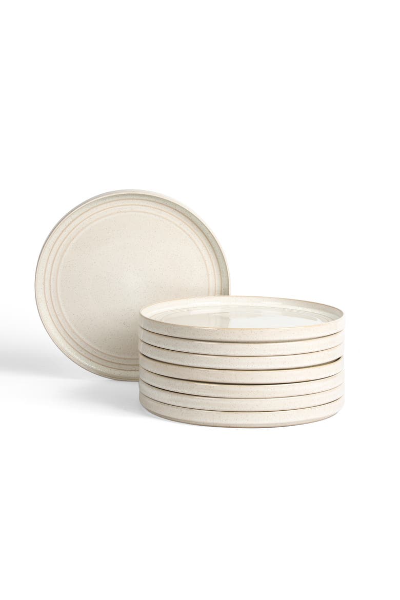Claire Stoneware 8-Piece Dinner Plate Set, Main, color, White