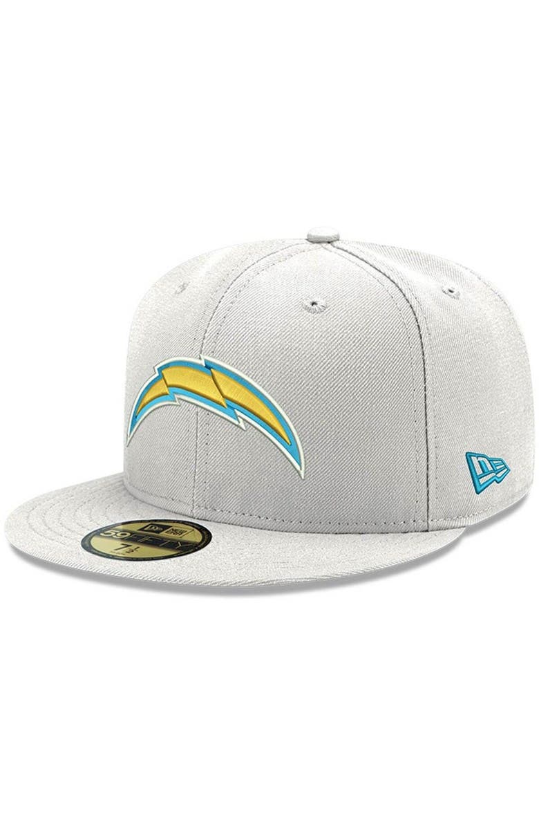 New Era Men's New Era White Los Angeles Chargers Omaha Primary Logo 59FIFTY Fitted Hat, Alternate, color, 