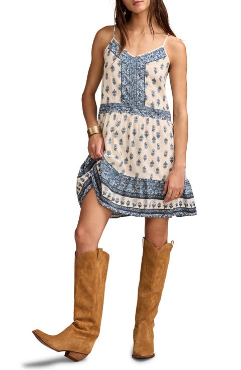 Border Print Cotton Minidress