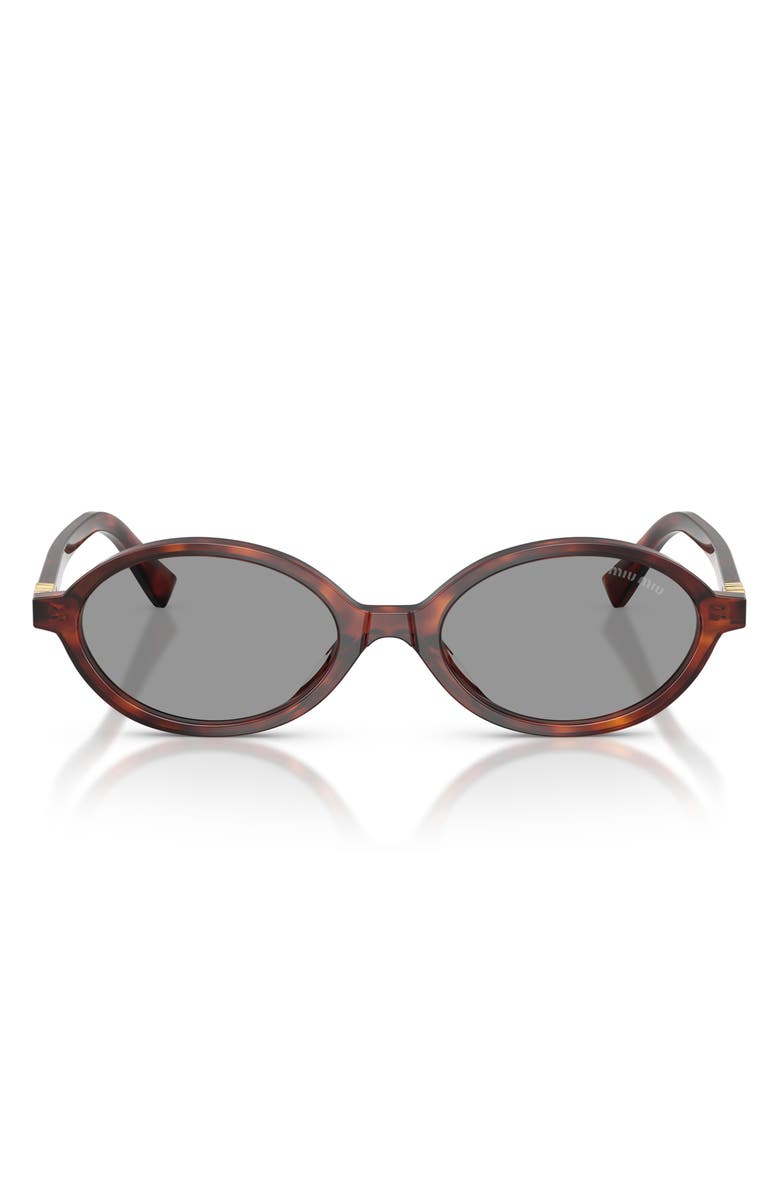 Miu Miu 50mm Oval Sunglasses, Main, color, Havana Mahogany / Grey
