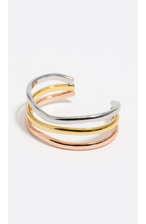Three-Tone Bands Rigid Bracelet