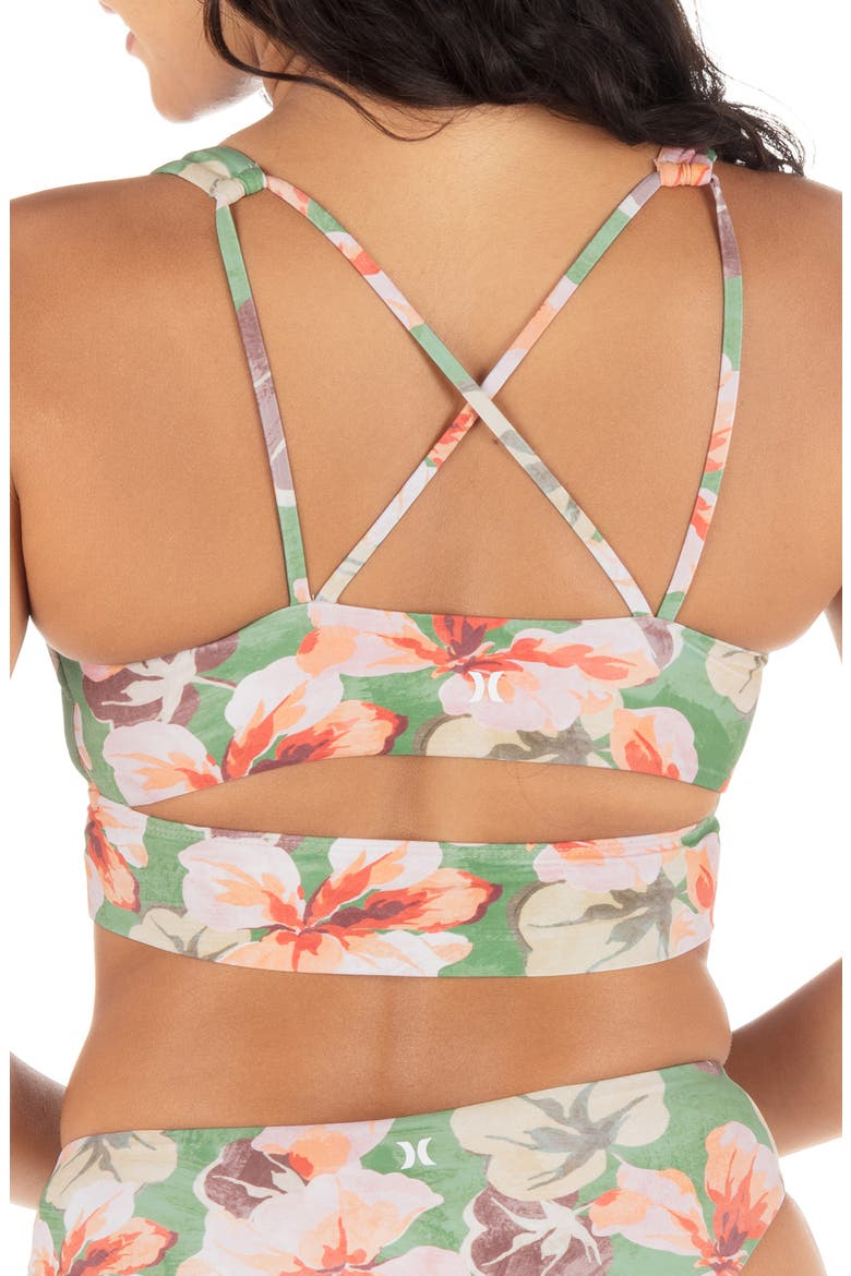 Gingko Cloud Strappy Bikini Top, Alternate, color, SEAFOAM PINK FLORAL