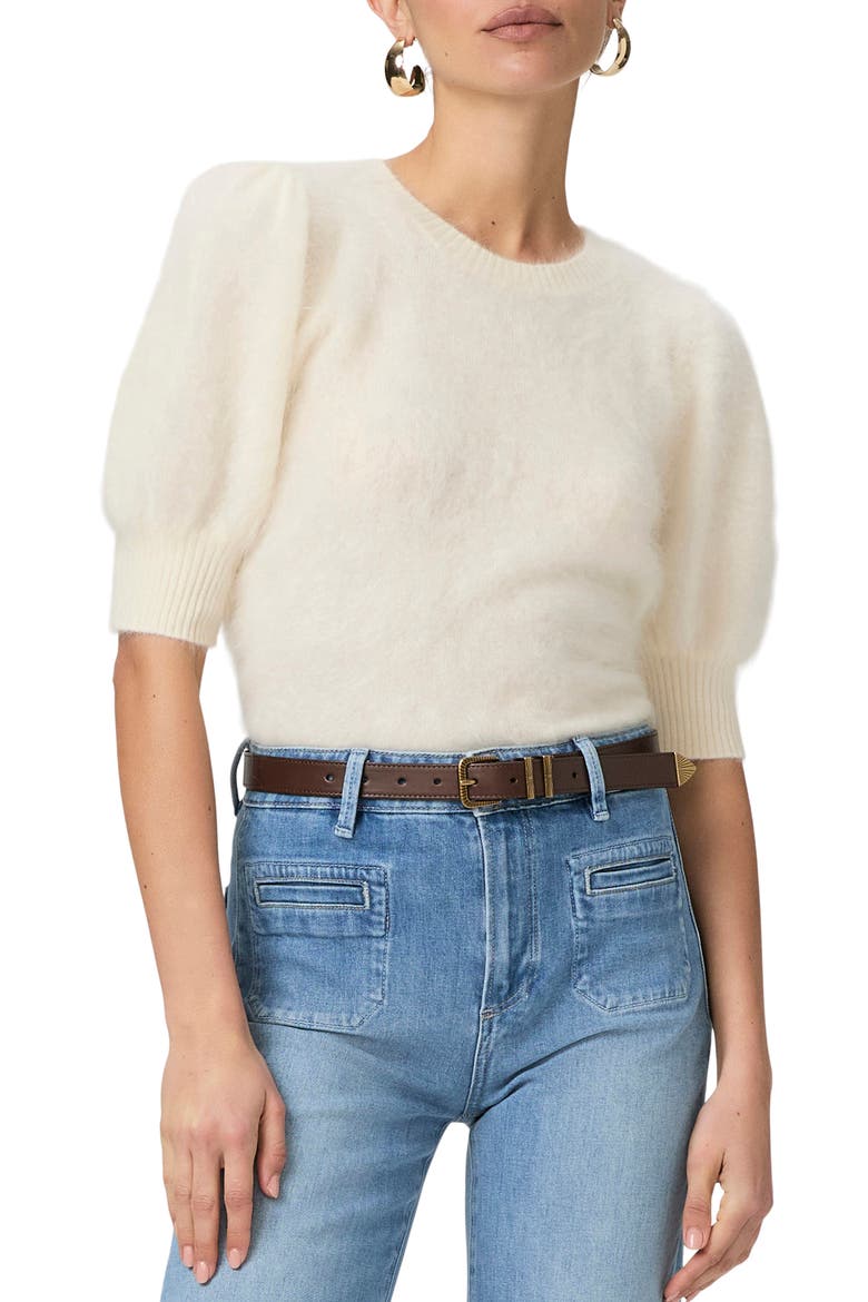 Gladiolus Short Sleeve Cashmere Sweater, Main, color, IVORY