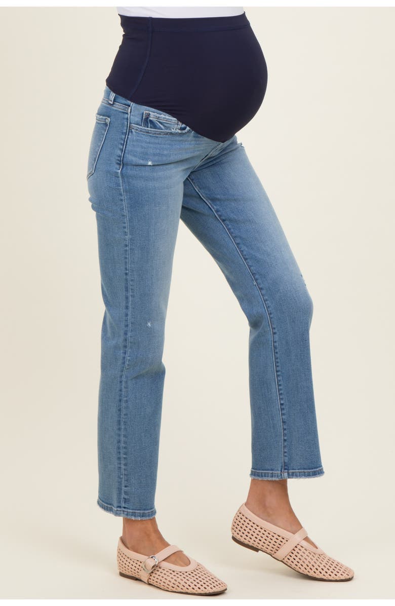 PinkBlush Ankle Slim Straight Leg Maternity Jeans, Alternate, color, Blue