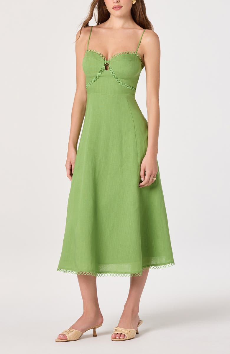 ASTR the Label Christie Sleeveless A-Line Dress, Alternate, color, Green